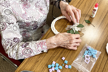 サロンレク『紫陽花のリース作り』（写真）