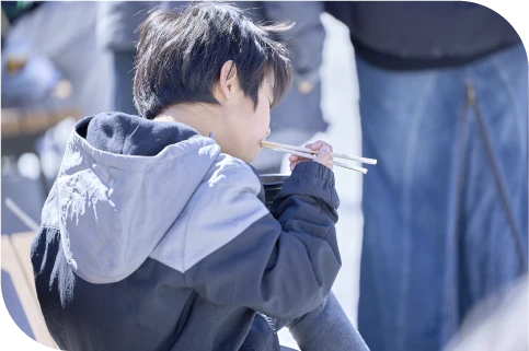 やさしい味付けの豚汁は子どもたちにも大人気