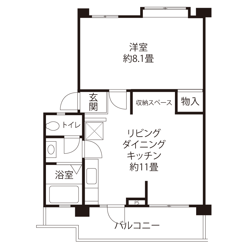 大和芝中(FR1)の間取り図