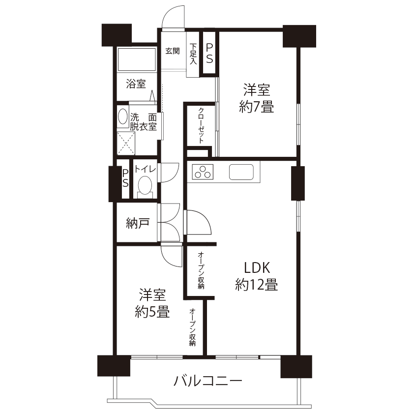 コーシャハイム清新(HOR1)の間取り図