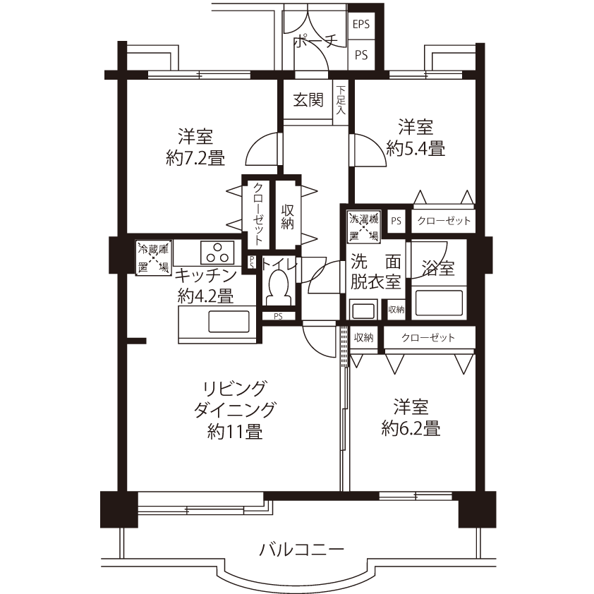トミンハイム玉川田園調布(HL3R1)の間取り図
