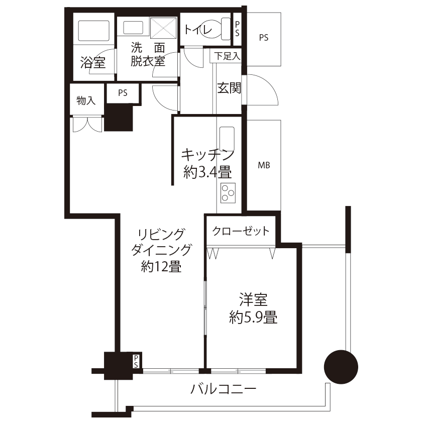 トミンタワー台場三番街(AL5R1)の間取り図