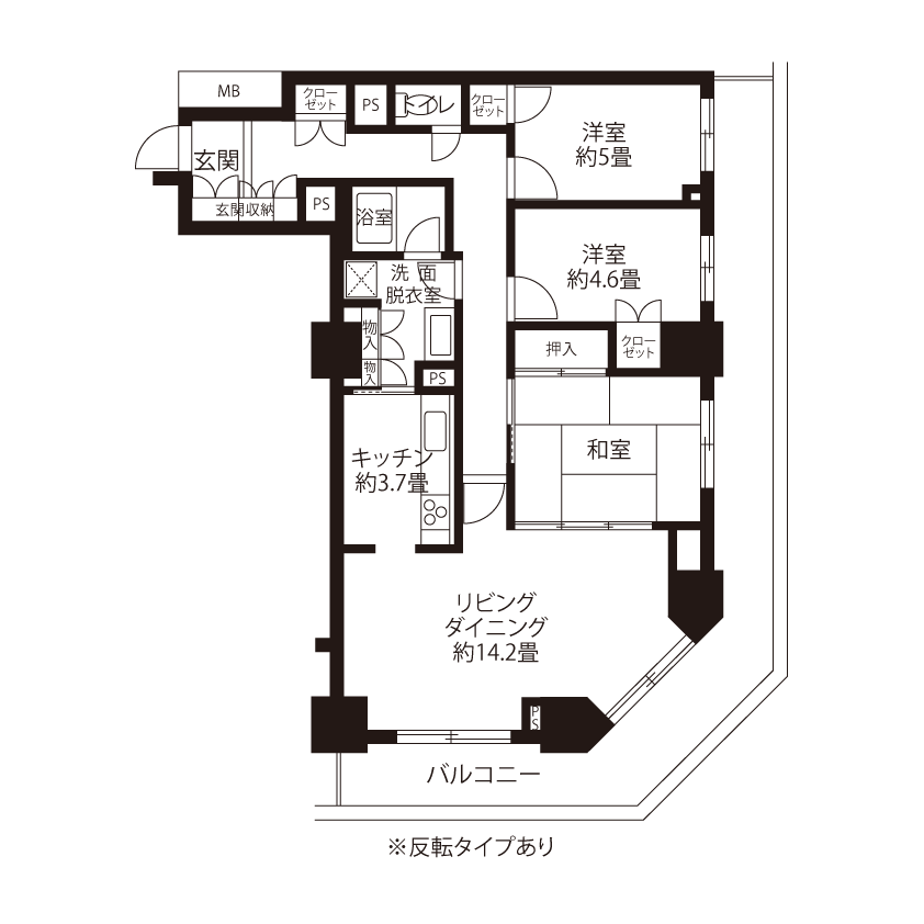 トミンタワー東雲(HL1R4)の間取り図