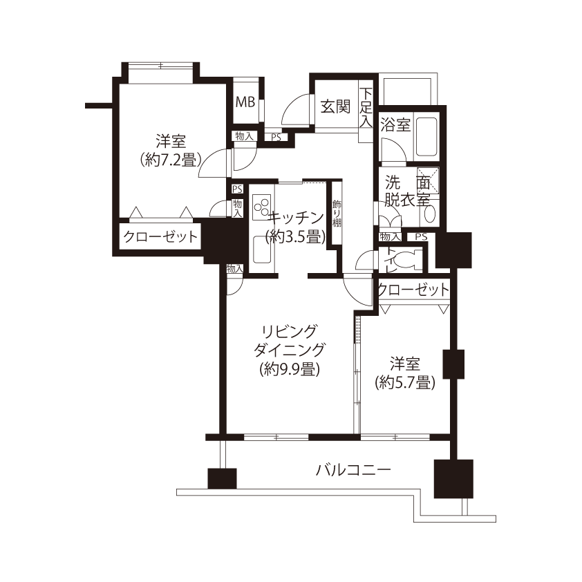 トミンタワー飯田橋三丁目(L2R3)の間取り図