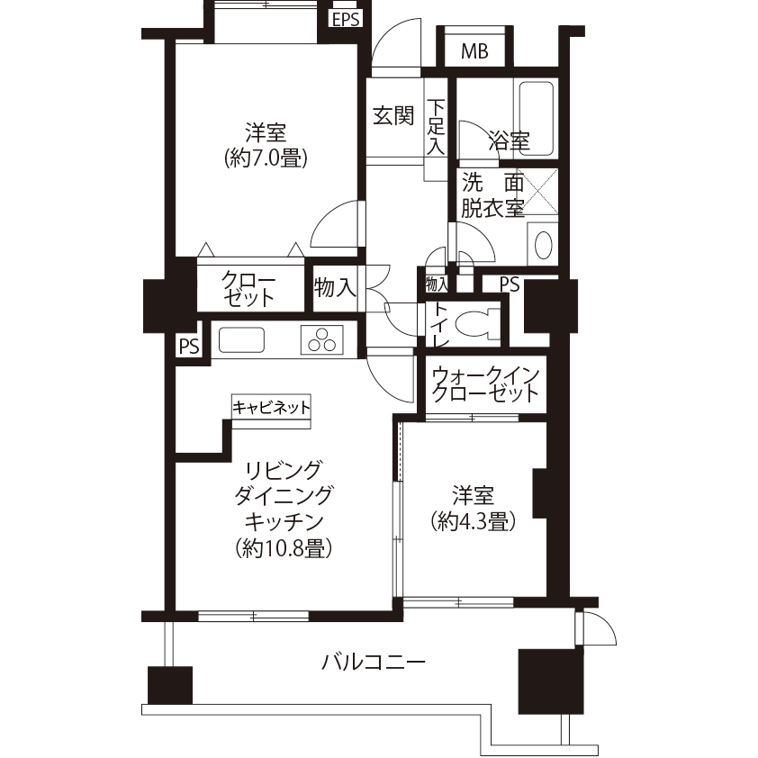 トミンタワー飯田橋三丁目(V3R4)の間取り図