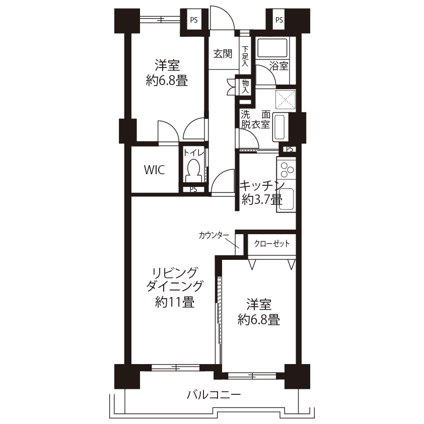 トミンハイム西五反田四丁目(LR1)の間取り図
