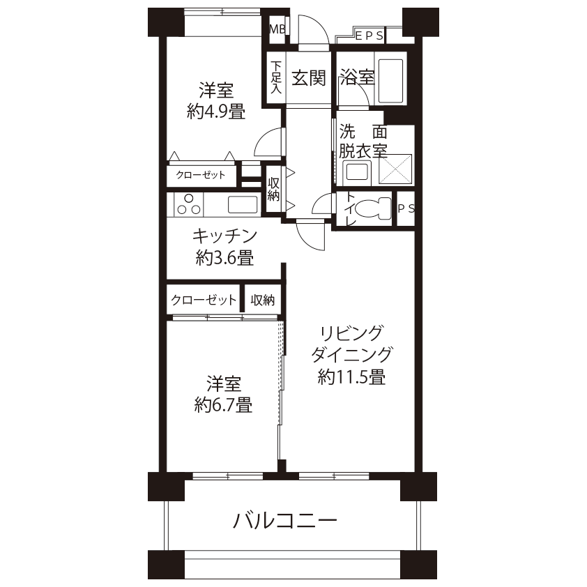 トミンハイム北青山一丁目(LR1)の間取り図