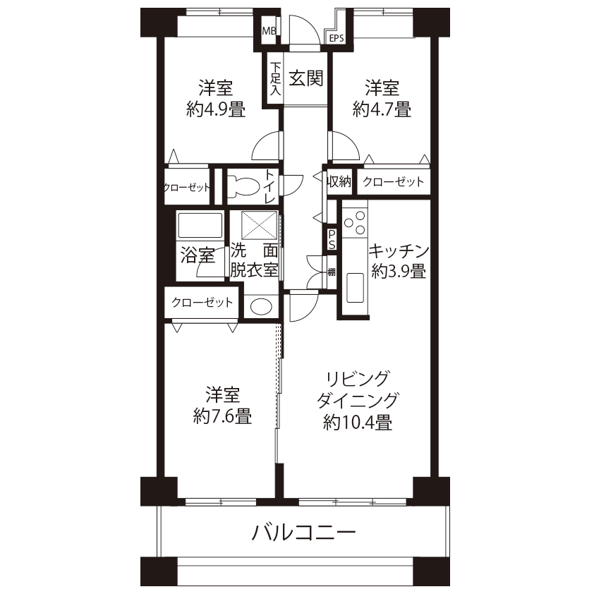 トミンハイム北青山一丁目(HLR1)の間取り図