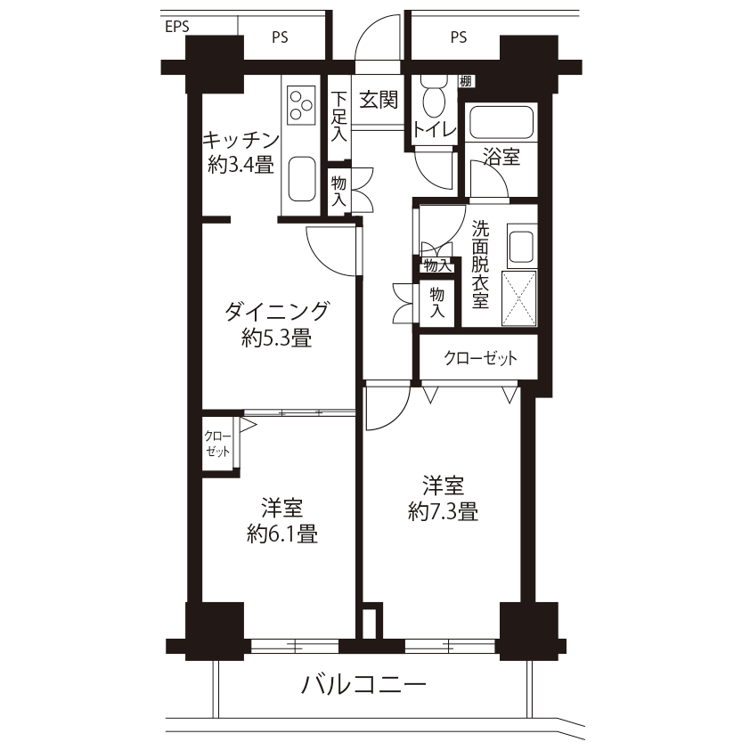 トミンタワー台場一番街(V1AR1)の間取り図