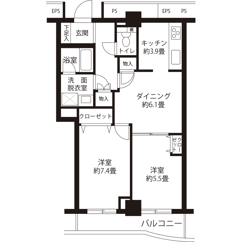 トミンタワー台場一番街(V1BR1)の間取り図