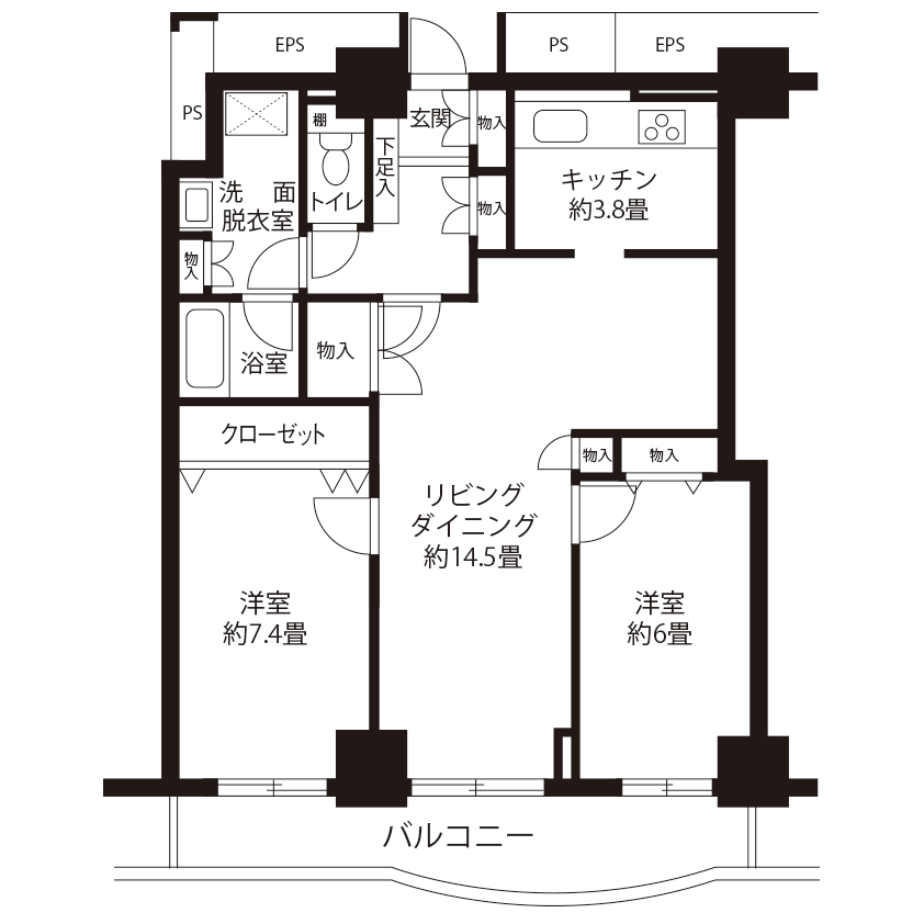 トミンタワー台場一番街(L5R1)の間取り図