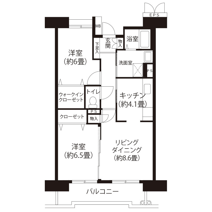 トミンハイム舟渡二丁目(LR1)の間取り図