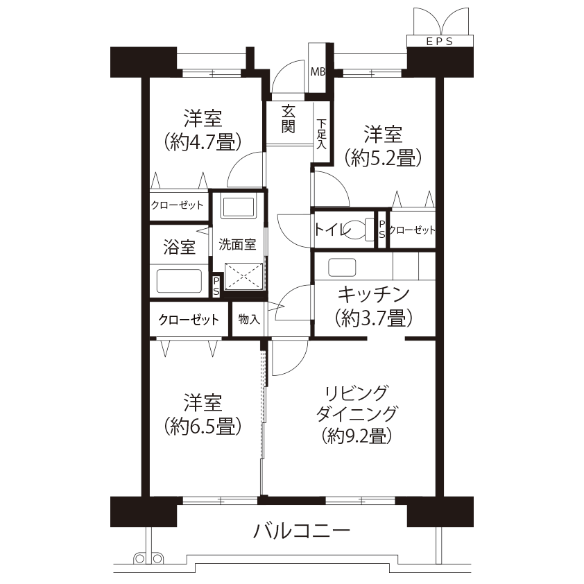 トミンハイム舟渡二丁目(HLR1)の間取り図