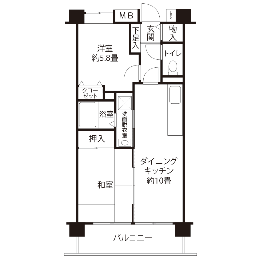 コーシャハイム坂下(V3R1)の間取り図