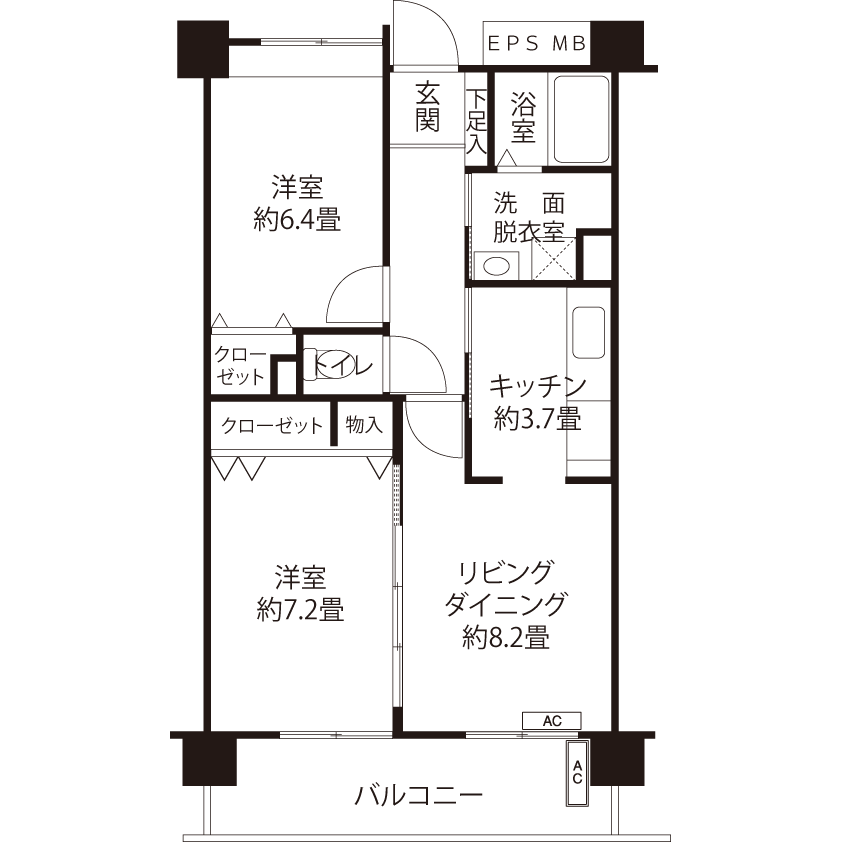 コーシャハイム坂下(L5R5)の間取り図