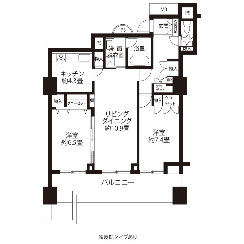 トミンタワー東雲(L4R1)の間取り図