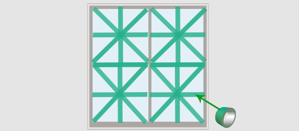 窓ガラス飛散防止テープ貼イメージ画像