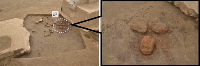 5号竪穴式住居では炉が確認された