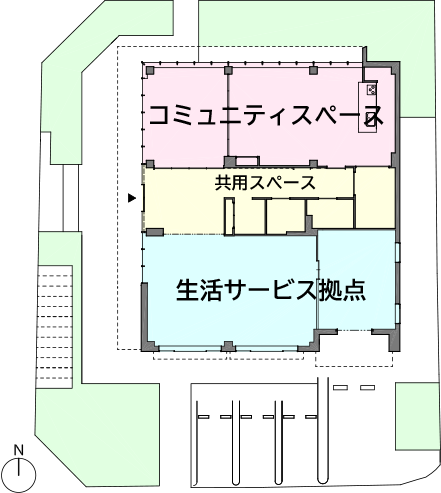 ネコサポステーション町田木曽　平面図のイラスト