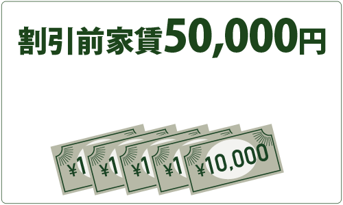 割引前家賃5万円