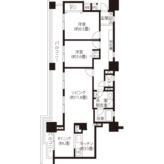 間取図（L3R1タイプ）