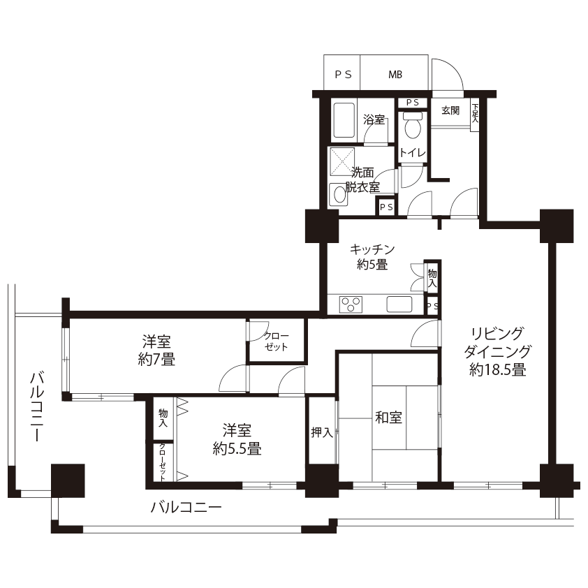 間取図（HL3タイプ）