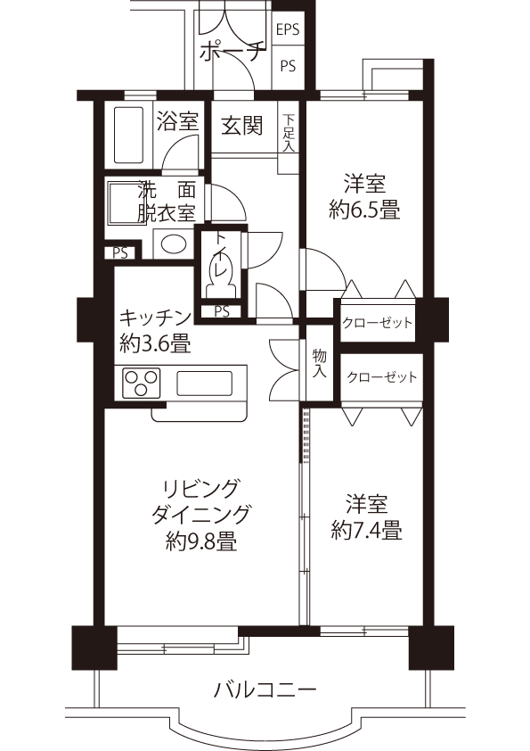 間取図（L1R4タイプ）