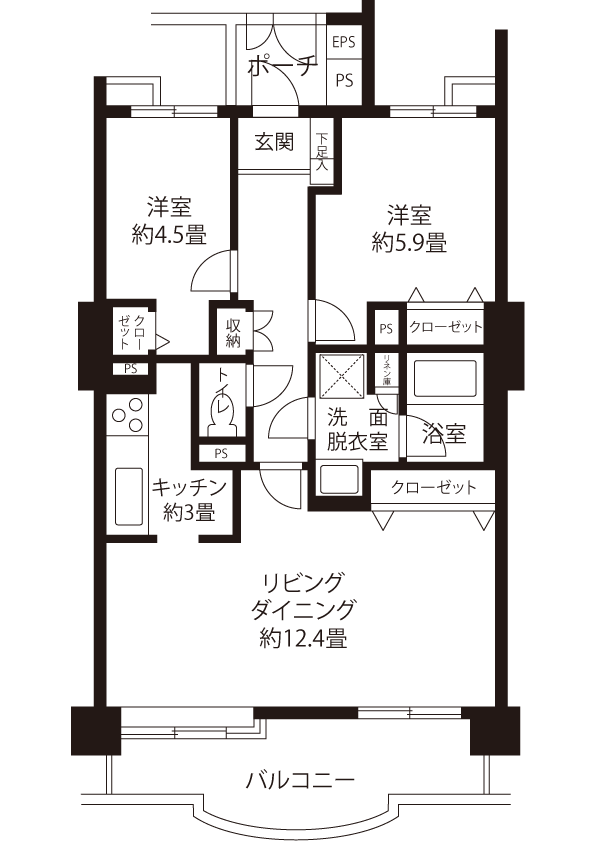 間取図（H1R1タイプ）