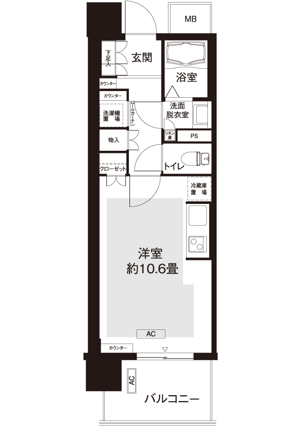 間取図（R1aタイプ）