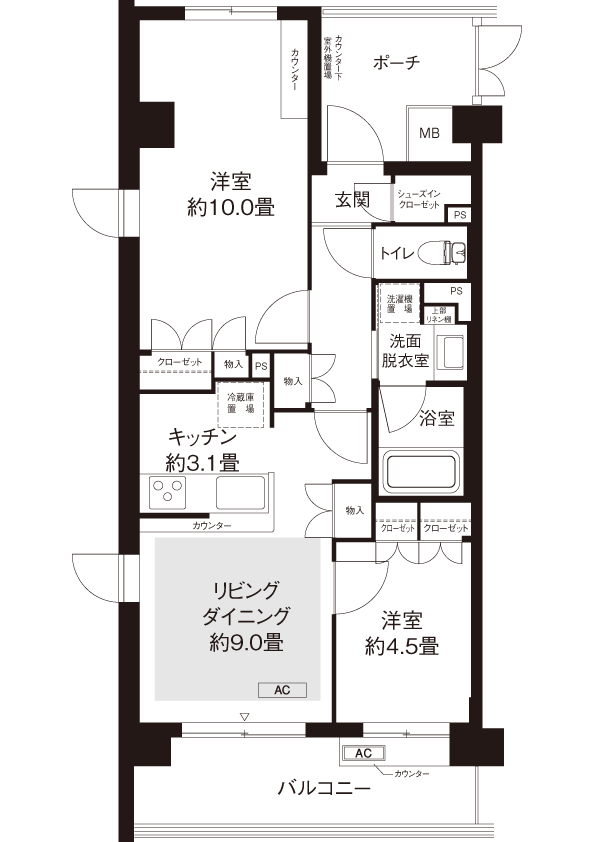 間取図（L4タイプ）