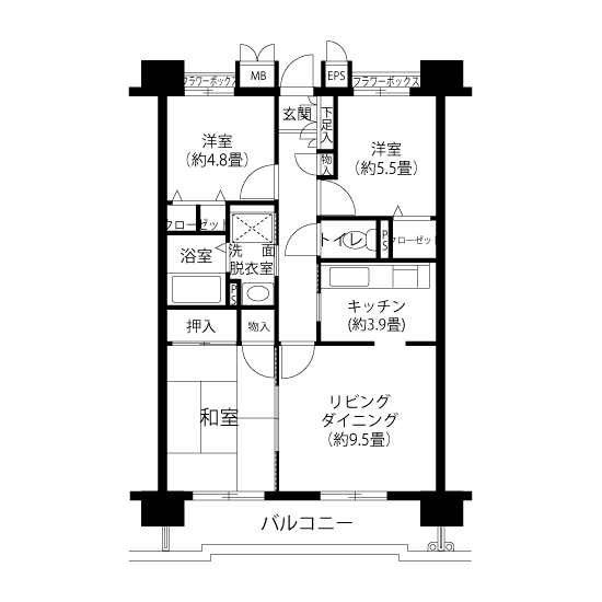 間取図（HLタイプ）