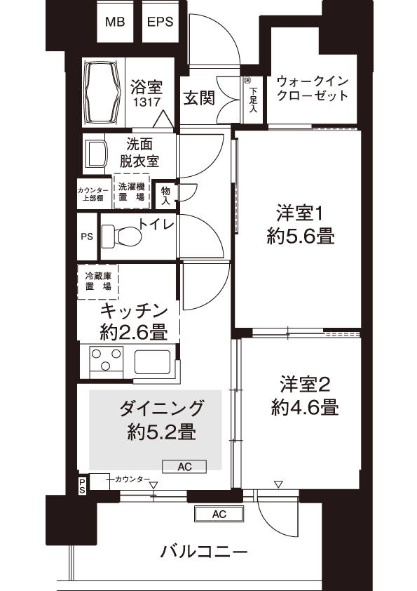 間取図(V2タイプ)