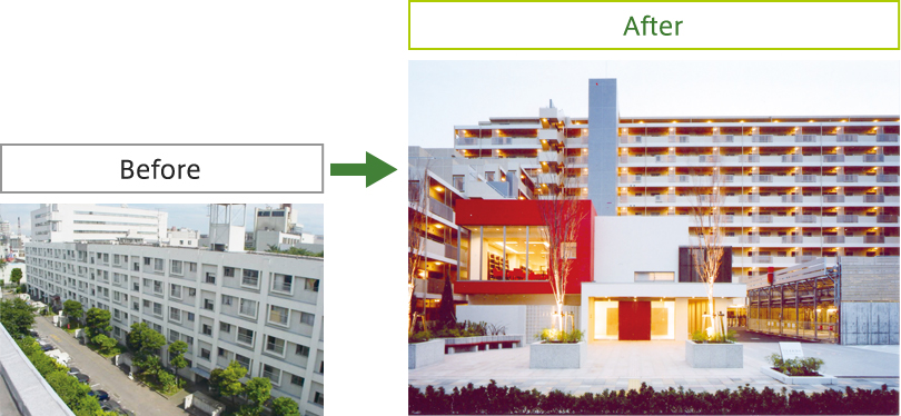 新蒲田住宅建替え前と建替え後比較画像