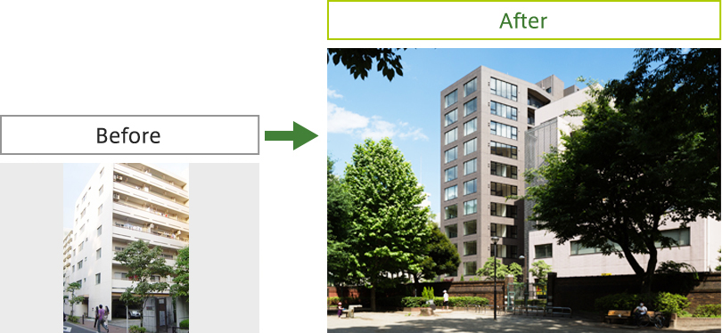 ハイツ駒込建替え前と建替え後比較画像