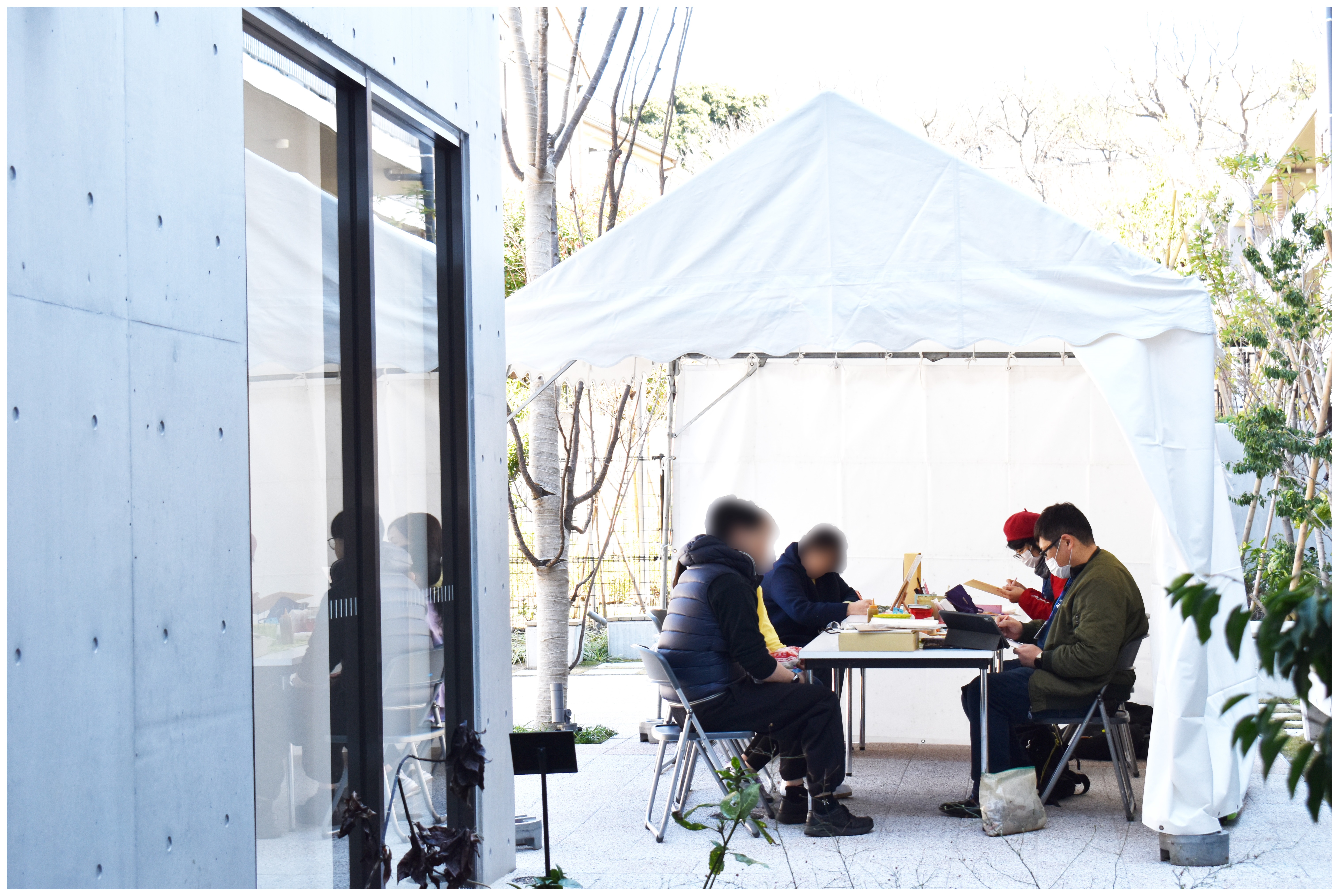 似顔絵コーナーの写真