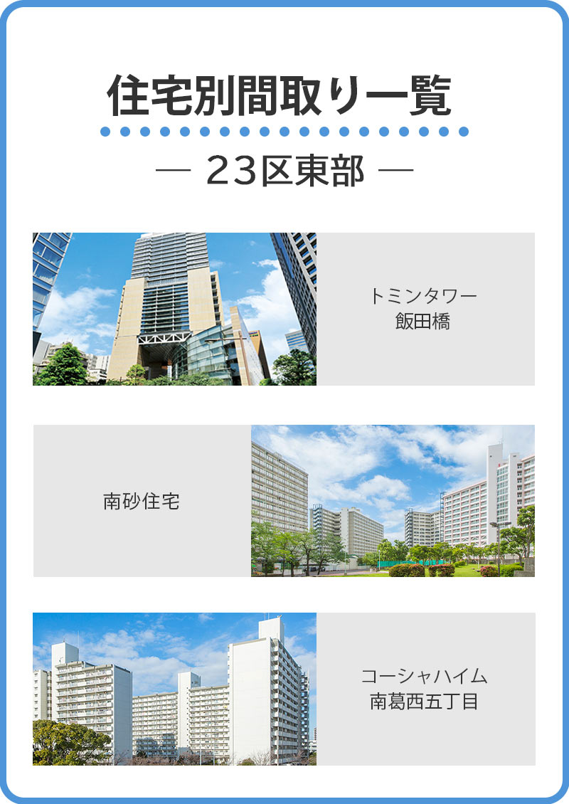 住宅別間取り一覧 23区東部