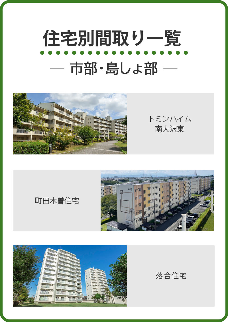 住宅別間取り一覧 市部・島しょ部