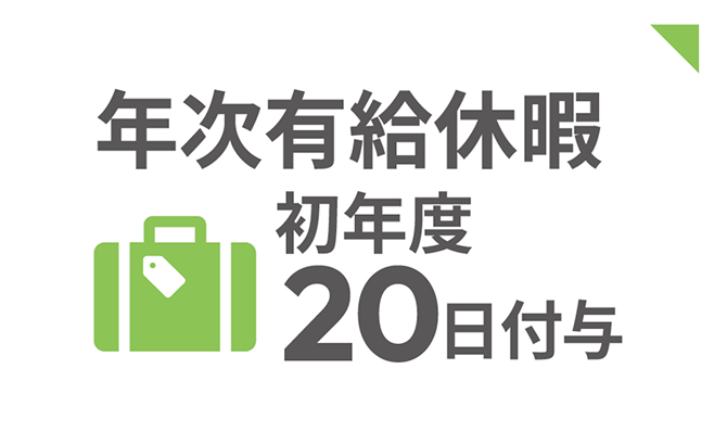 年次有給休暇初年度20日付与